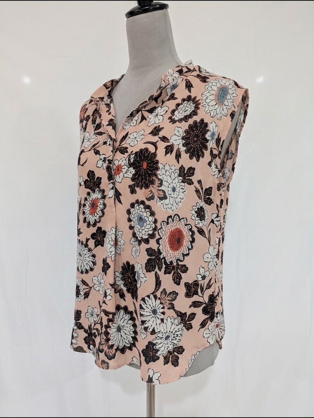 LOFT‎ Floral Sleeveless Button Front Blouse Size XS
